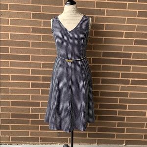Navy & White Polka Dot Summer Dress